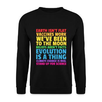 Earth Isn'T Flat Stand Up For Science Real Earth - Sweat-shirt Unisexe - noir - Devant - Alina (178cm) & Michal (187cm)