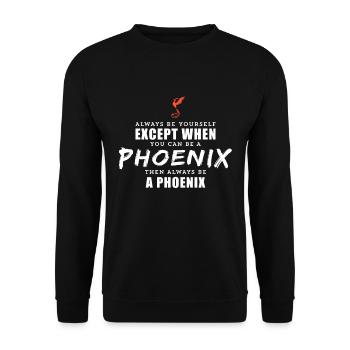 Sei immer du selbst Phoenix Mythological Bird Tee - Unisex Pullover - Schwarz - Vorne - Alina (178cm) & Michal (187cm)