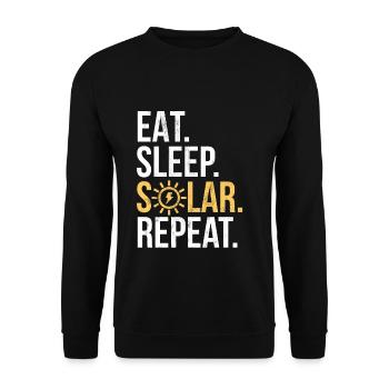 Eat Sleep Solar Repeat Power Énergie renouvelable - Sweat-shirt Unisexe - noir - Devant - Alina (178cm) & Michal (187cm)