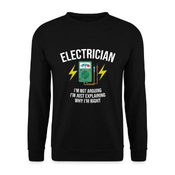 Électricien drôle, je ne dis pas l'humour Sparky - Sweat-shirt Unisexe - noir - Devant - Alina (178cm) & Michal (187cm)