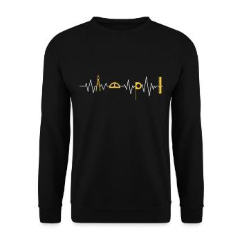Architecte Architecture Tool Heartbeat Pulse - Sweat-shirt Unisexe - noir - Devant - Alina (178cm) & Michal (187cm)