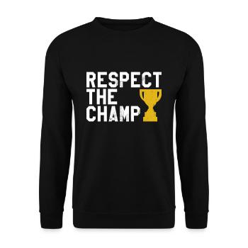 Fantasy Football League Champion Respect Champ - Unisex Sweatshirt - black - Front - Alina (178cm) & Michal (187cm)