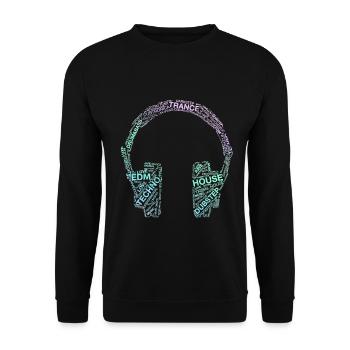 Headphones Electronic Dance Rave Edm Trance - Unisex Sweatshirt - black - Front - Alina (178cm) & Michal (187cm)