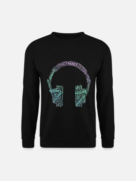Headphones Electronic Dance Rave Edm Trance - Unisex Sweatshirt - black