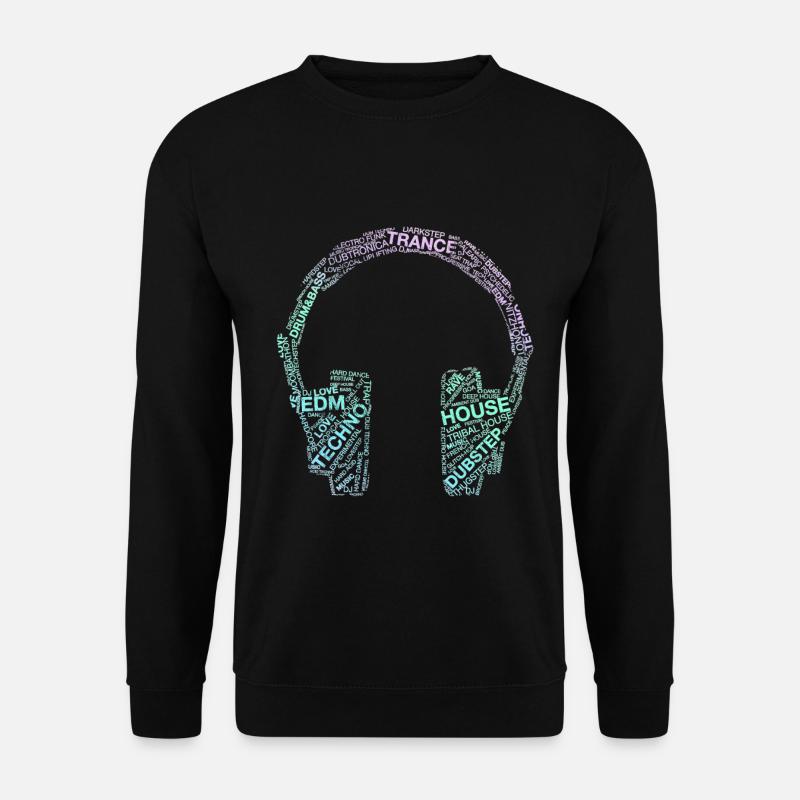 Kopfhörer Electronic Dance Rave Edm Trance - Unisex Pullover - Schwarz