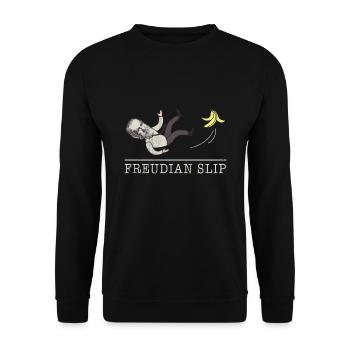 Freudian Slip Lustige Grafik - Unisex Pullover - Schwarz - Vorne - Alina (178cm) & Michal (187cm)