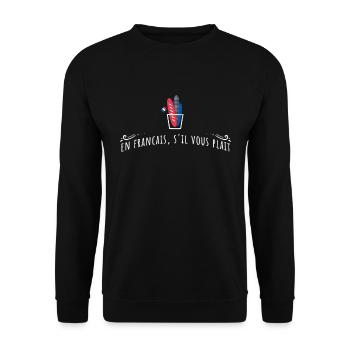 Französischlehrer En Francais S'Il Vous Zopf - Unisex Pullover - Schwarz - Vorne - Alina (178cm) & Michal (187cm)