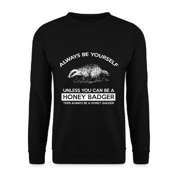 Blaireau au miel - Sweat-shirt Unisexe - noir - Devant - Alina (178cm) & Michal (187cm)