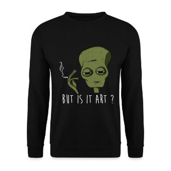 Mais est-ce que c'est l'art tendance drôle T-shirt froid conscient - Sweat-shirt Unisexe - noir - Devant - Alina (178cm) & Michal (187cm)