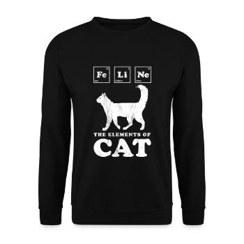Chimie Cat Feline - Les éléments du chat - Sweat-shirt Unisexe - noir - Devant - Alina (178cm) & Michal (187cm)