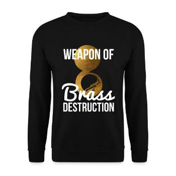 Lustige Sousaphone Player Geschenkwaffe aus Messing - Unisex Pullover - Schwarz - Vorne - Alina (178cm) & Michal (187cm)