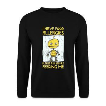 I Have Food Allergies, Ask Before Feeding - Robot - Unisex Sweatshirt - black - Front - Alina (178cm) & Michal (187cm)