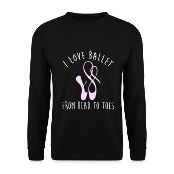 Ich liebe Ballett Ballerina Pointe Schuhe Mädchen - Unisex Pullover - Schwarz - Vorne - Alina (178cm) & Michal (187cm)