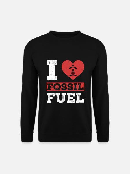 Ich liebe fossile Brennstoffe Fossile Dinosaurier Wissenschaft - Unisex Pullover - Schwarz