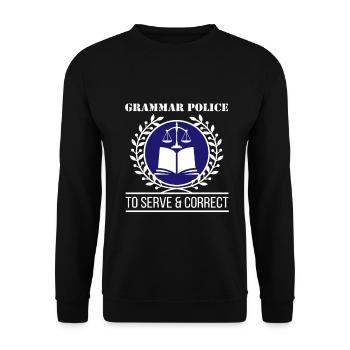 Grammar Police - Grammaire anglaise drôle littéraire - Sweat-shirt Unisexe - noir - Devant - Alina (178cm) & Michal (187cm)
