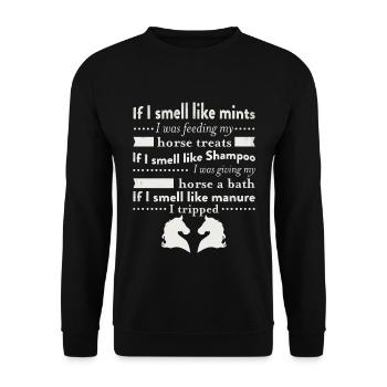 Ich fütterte mein Pferd lustiges Geschenk für Pferdeliebhaber - Unisex Pullover - Schwarz - Vorne - Alina (178cm) & Michal (187cm)