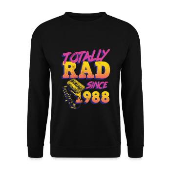 Totally Rad 80S Throwback - Funny 1988 Birthday - Unisex Sweatshirt - black - Front - Alina (178cm) & Michal (187cm)