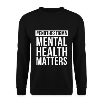 L'importance de la santé mentale met fin à la sensibilisation à la stigmatisation - Sweat-shirt Unisexe - noir - Devant - Alina (178cm) & Michal (187cm)