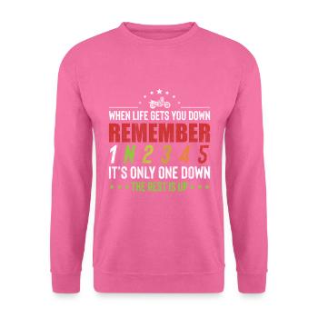 Changement de vitesse de moto drôle de moto - Sweat-shirt Unisexe - rose - Devant