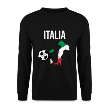 Italia Forza Azzurri - T-shirt de football italien - Sweat-shirt Unisexe - noir - Devant - Alina (178cm) & Michal (187cm)