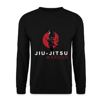 JiuJitsu Warrior Japaner Bjj Gi & Black Belt Mma - Unisex Pullover - Schwarz - Vorne - Alina (178cm) & Michal (187cm)