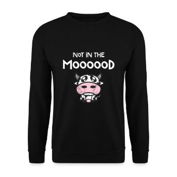 Not In The Moood Funny Cow - Unisex Sweatshirt - black - Front - Alina (178cm) & Michal (187cm)