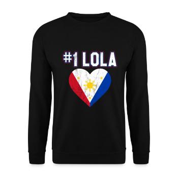 Numéro un Lola! Grand-mère philippine - Sweat-shirt Unisexe - noir - Devant - Alina (178cm) & Michal (187cm)