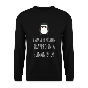 Cadeau parfait pour un amateur de pingouin mignon pingouin - Sweat-shirt Unisexe - noir - Devant - Alina (178cm) & Michal (187cm)