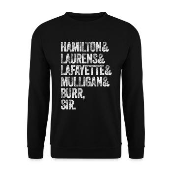Laurens Lafayette Mulligan Hamilton Burr - Sweat-shirt Unisexe - noir - Devant - Alina (178cm) & Michal (187cm)