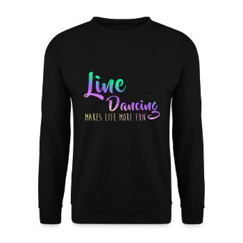 Line Dancing macht das Leben mehr Spaß beim Reisen - Unisex Pullover - Schwarz - Vorne - Alina (178cm) & Michal (187cm)
