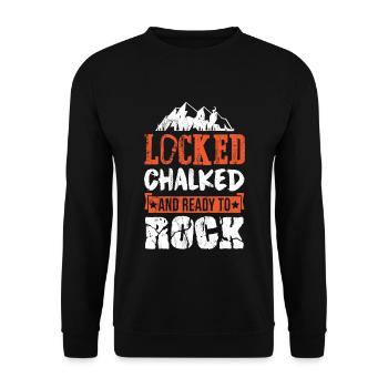 Cadeau d'escalade prêt à monter à la craie verrouillé - Sweat-shirt Unisexe - noir - Devant - Alina (178cm) & Michal (187cm)