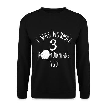 Pomeranian I était normal il y a 3 Pomeranians - Sweat-shirt Unisexe - noir - Devant - Alina (178cm) & Michal (187cm)