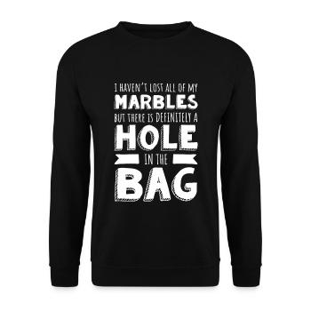 Lost Marbles Novelty Font Humorvolles Sprichwort - Unisex Pullover - Schwarz - Vorne - Alina (178cm) & Michal (187cm)
