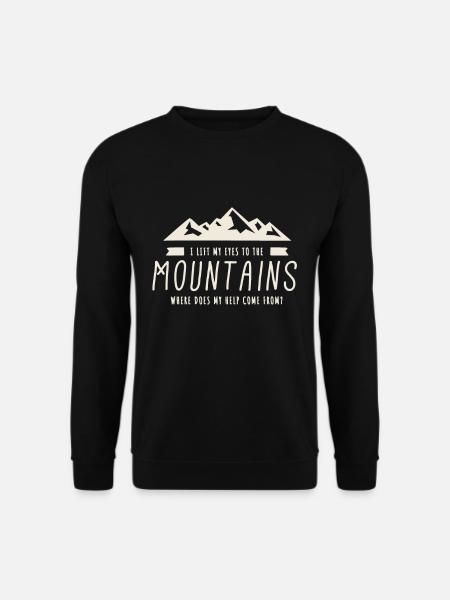 Psalm 121 Mountain Christian Bible Verse - Unisex Sweatshirt - black