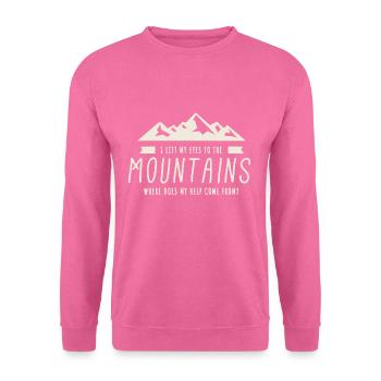Psalm 121 Berg Christlicher Bibelvers - Unisex Pullover - Pink - Vorne