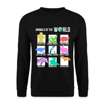 Rare Animals Of The World Snorg Tees Funny Gift - Unisex Sweatshirt - black - Front - Alina (178cm) & Michal (187cm)