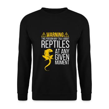 Reptile - Parlez d'avertissement sur les reptiles Attention - Sweat-shirt Unisexe - noir - Devant - Alina (178cm) & Michal (187cm)