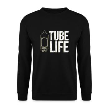 Ampli radio à tube sous vide Funny Tube Life - Sweat-shirt Unisexe - noir - Devant - Alina (178cm) & Michal (187cm)