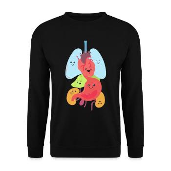 Nette Anatomie - innere Organe Körper Tee - Unisex Pullover - Schwarz - Vorne - Alina (178cm) & Michal (187cm)