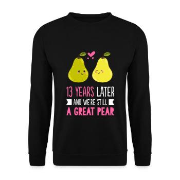 13ème anniversaire de mariage cadeaux drôles de couples - Sweat-shirt Unisexe - noir - Devant - Alina (178cm) & Michal (187cm)