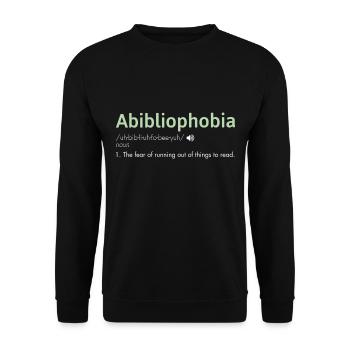 Abibliophobia - Pour les amateurs de livres et les rat de bibliothèque - Sweat-shirt Unisexe - noir - Devant - Alina (178cm) & Michal (187cm)