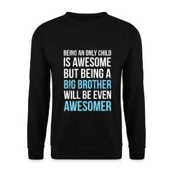 Ich werde ein Big Brother Baby Reveal Shower sein - Unisex Pullover - Schwarz - Vorne - Alina (178cm) & Michal (187cm)