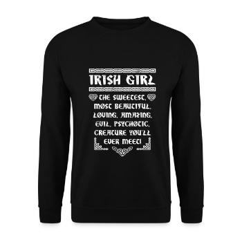 Fille irlandaise citation drôle doux beau amour - Sweat-shirt Unisexe - noir - Devant - Alina (178cm) & Michal (187cm)
