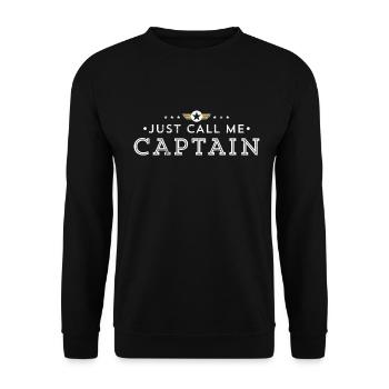 Appelez-moi juste Captain Funny Pilot Boat Cruise - Sweat-shirt Unisexe - noir - Devant - Alina (178cm) & Michal (187cm)