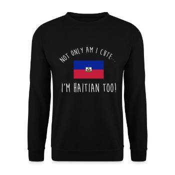 Cute Haitian Flag Kids For The Proud Haitian - Unisex Sweatshirt - black - Front - Alina (178cm) & Michal (187cm)