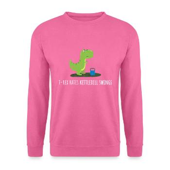 Rex hasst Kettlebell Swings Funny Gym Dinosaurier - Unisex Pullover - Pink - Vorne