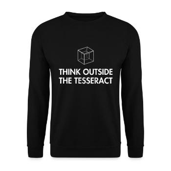 Pensez à l'extérieur du Tesseract Geometry Geek Cube Tee - Sweat-shirt Unisexe - noir - Devant - Alina (178cm) & Michal (187cm)