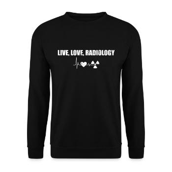 Live Love Radiology, XRay Heart Pulse Rad Tech - Unisex Sweatshirt - black - Front - Alina (178cm) & Michal (187cm)