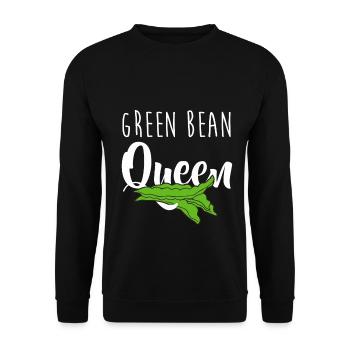 Vegan Green Bean Healthy Eating Vegetarian Peas - Unisex Sweatshirt - black - Front - Alina (178cm) & Michal (187cm)