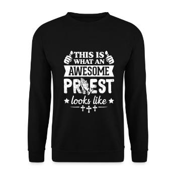 Voici à quoi ressemble un super prêtre - Sweat-shirt Unisexe - noir - Devant - Alina (178cm) & Michal (187cm)